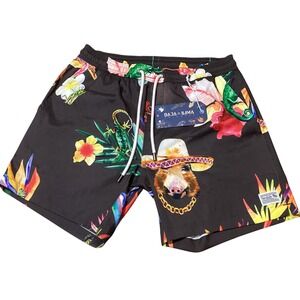 Baja Llama Neptune Swimwear‎ Mens Swim Trunks Floral  Size M - NWT